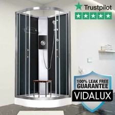 Electric Shower Cabin Vidalux Pure E 1000 x 1000 Black Enclosure Pod No Leaks