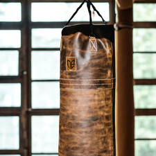 Retro Leather Punching Bag 4ft, Boxing Bag, Heavy Bag, Sandbag, Training Bag.