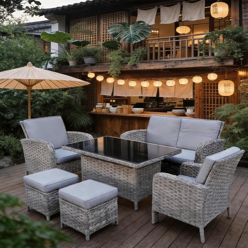 Rattan garden furniture - garden,