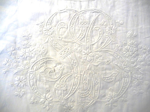French antique bed sheet rare - french,