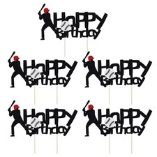  5 Pcs Cake Topper Sport Themed Cupcake Toppers Party Decorations