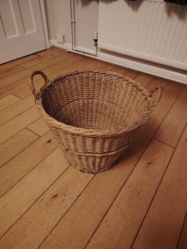 Rustic wicker log basket - log,