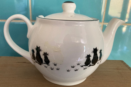 Adorable black cats - black, porcelain