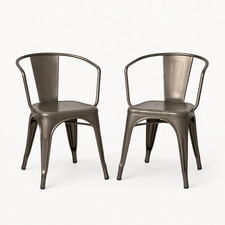 Set of 2 Tolix Style Gunmetal