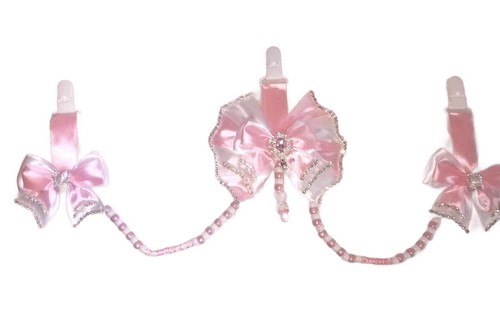 Triple pink and white pram - triple,