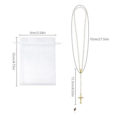 Rosary necklace white pearl - rosary,