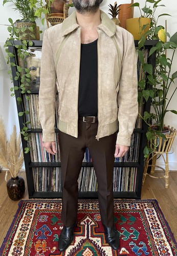Vintage 1970s beige suede - vintage,