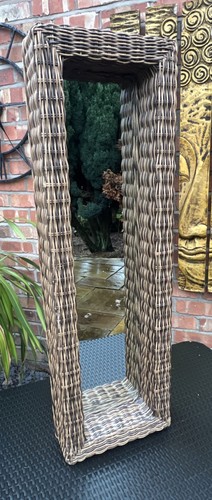 Tall wicker rattan mirror - wicker,