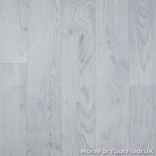Light Grey Wood Style Vinyl Flooring Kitchen Bathroom R10 2.3mm Lino 2m 3m 4m