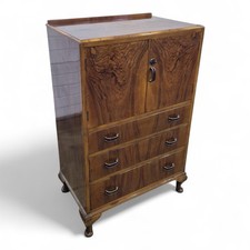 Antique Walnut Linen Cabinet /