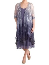 New+Tags CHESCA Hyacinth SILK Devore Pixie Jacket Coat & Camisole Top Size 18 20