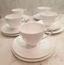 Shelley 15 piece teaset (cup,  saucer,  plate)  - white, fine bone china