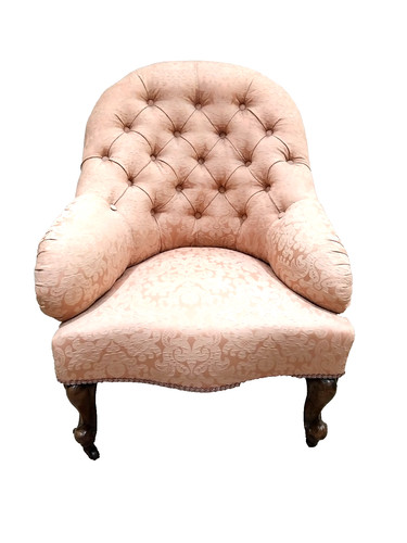 Victorian mahogany button back