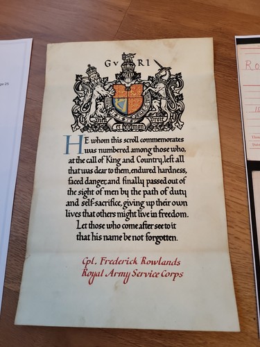 Ww1 memorial scroll royal - ww1,