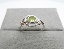 Clogau Gold Silver & Rose Gold Tree of Life Peridot Ring Size K 1/2