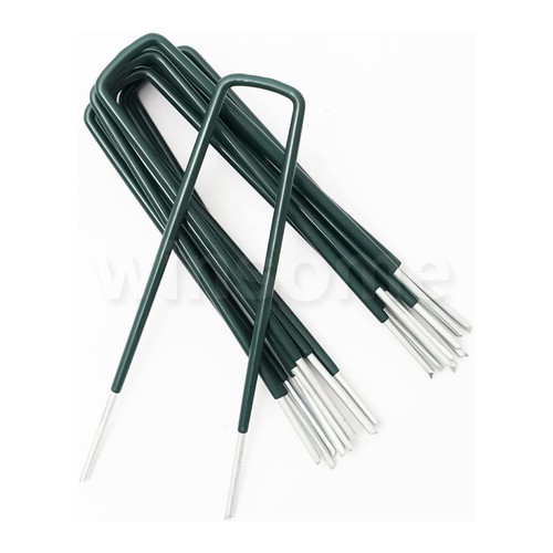 10xgreen metal tent pegs - metal,