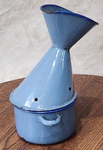 Vintage light blue - light, enamelled