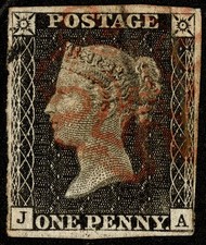 1840 1d Penny Black AS14k