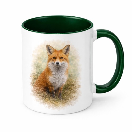 Watercolour fox mug brew - watercolour,