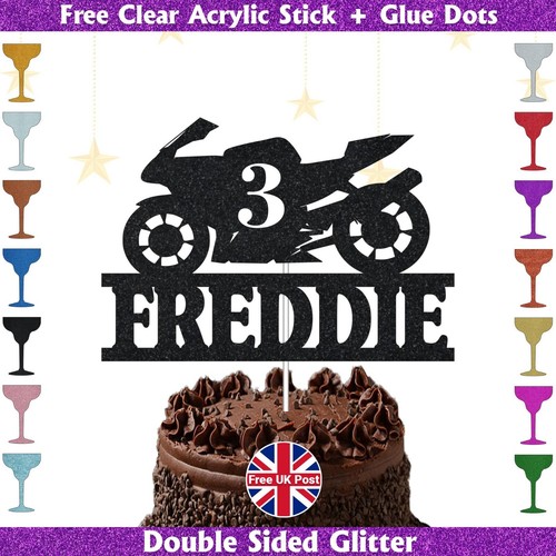Motorbike glitter cake - motorbike,