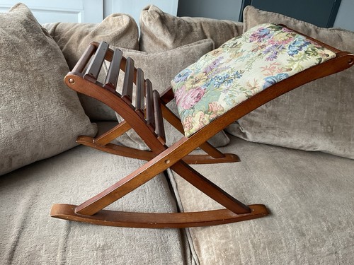 Vintage tapestry foot rocker - foot,