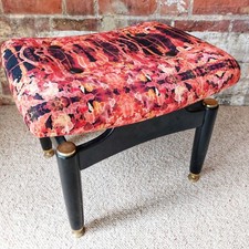 Fab Vintage Retro G Plan Librenza Dressing Table Stool Digitally Printed Velvet
