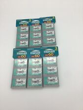 (6)FACTORY SEALED 3 MAXELL MC-60UR Microcassette AUDIO TAPE CASSETTES-