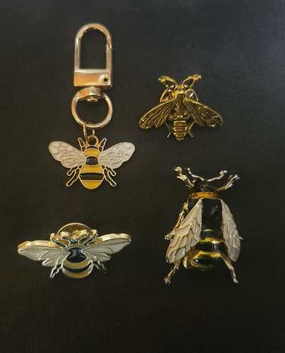 British bees pin brooch - bees, &