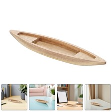  2 Pcs Unfinished Wooden Ocean Canoe Boat Craft Tabletop Model DIY Project