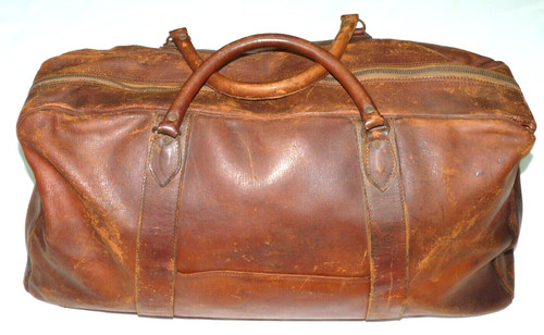 Antique gents large bag hide - ,