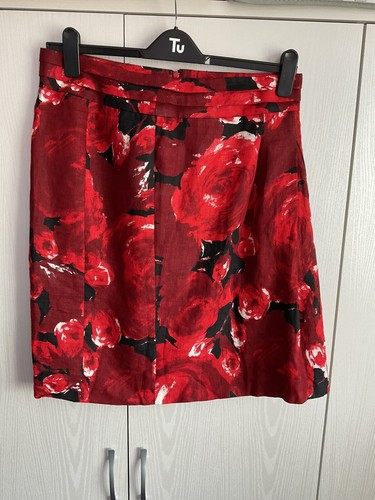 Coast red floral - floral, skirt