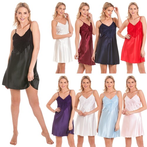 Satin lace nightie - lace, ladies