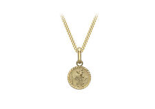 9CT Yellow Gold Diamond Cut St. Christopher Pendant Necklace 18"