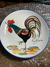 New 7" Plate Nuova Ceramica Vicenza Rooster Hand Made Pottery form Italy