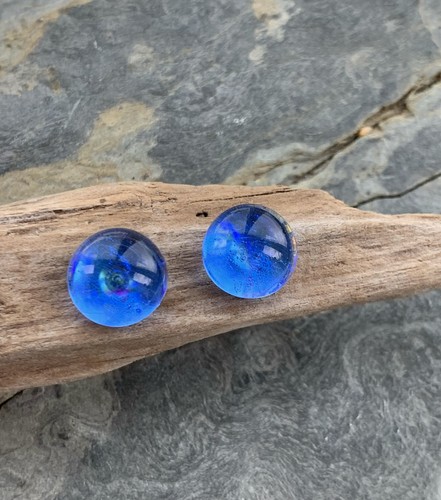 Sterling silver dichroic glass - silver,