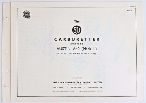 The carburetters austin - su,