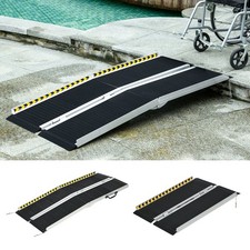 Wheelchair Ramp Folding Aluminium Threshold Ramp w/ Non-Skid Surface