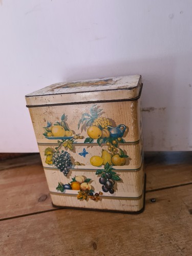 Vintage tin tea - tin, caddy
