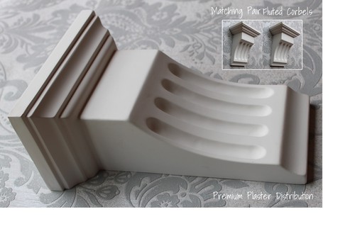 Plaster corbels large fluted - plaster,