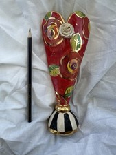 Hand Painted Rose Vase By Mary Rose Young.