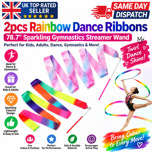 2pcs rainbow dance - rainbow,