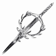 Stag Head Sword Kilt Pin for