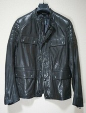 WITH TAGS | BELSTAFF LEIGHWOOD 34 44 XS POLISHED LEATHER JACKET BLACK $1795