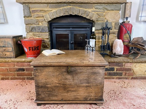 Old antique oak chest - oak, chest,