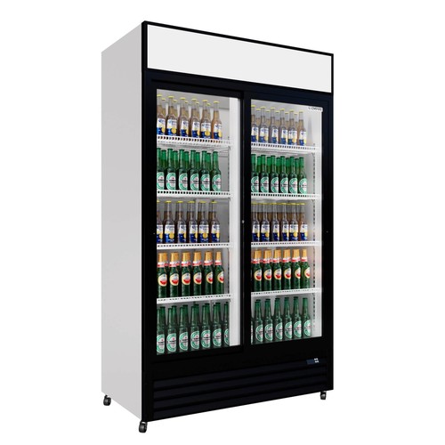 Upright double glass door - upright,