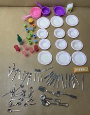 Bundle Of Vintage Barbie / Sindy Kitchen Items For Doll House. Dinner Service