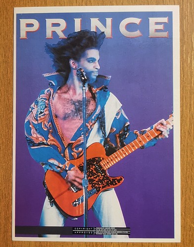 Prince postcard 1990 playing - prince,