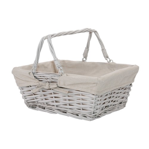 Wicker basket with red gingham - basket,