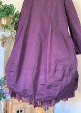 🤩 Stunning Rundholz Regal Purple Balloon Frayed Hem Frill Coat fits 14 16 18 UK