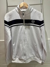 Sergio Tacchini Masters Track Top White/Navy Blue Size Large 